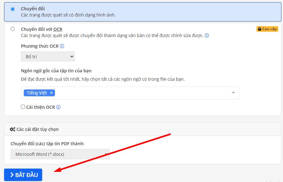 Cách copy PDF sang Word bằng phần mềm PDF2GO