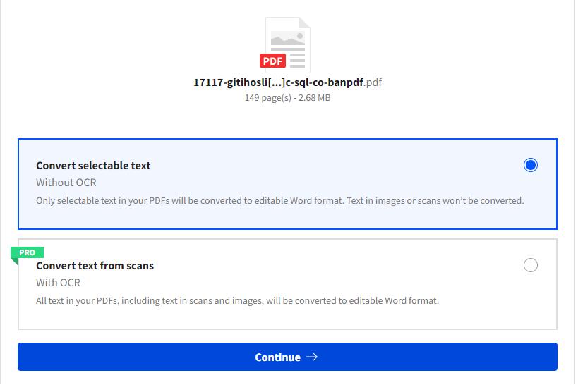 Cách copy PDF sang Word bằng phần mềm smallpdf