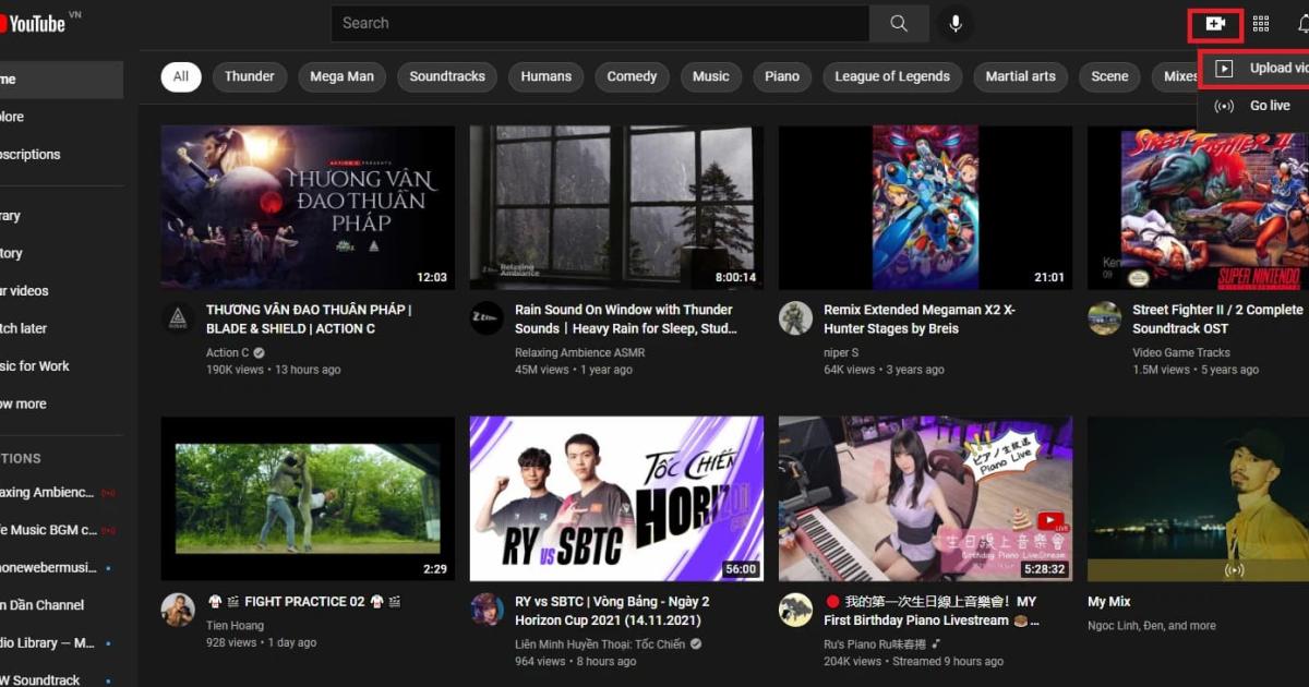 Cách đăng clip lên youtube bằng máy tính bước 1