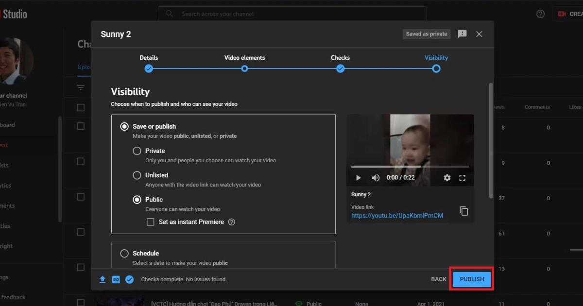 Cách đăng clip lên youtube bằng máy tính bước 4