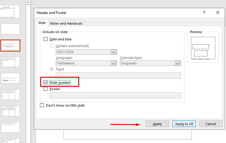Cách đánh số trang trong Powerpoint bằng slide master bước 5