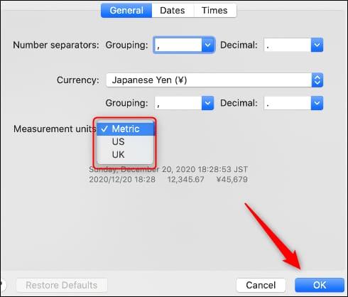 Cách đổi đơn vị đo sang cm trên Macbook 4