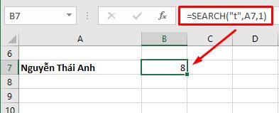 tìm vị trí của ký tự trong chuỗi excel
