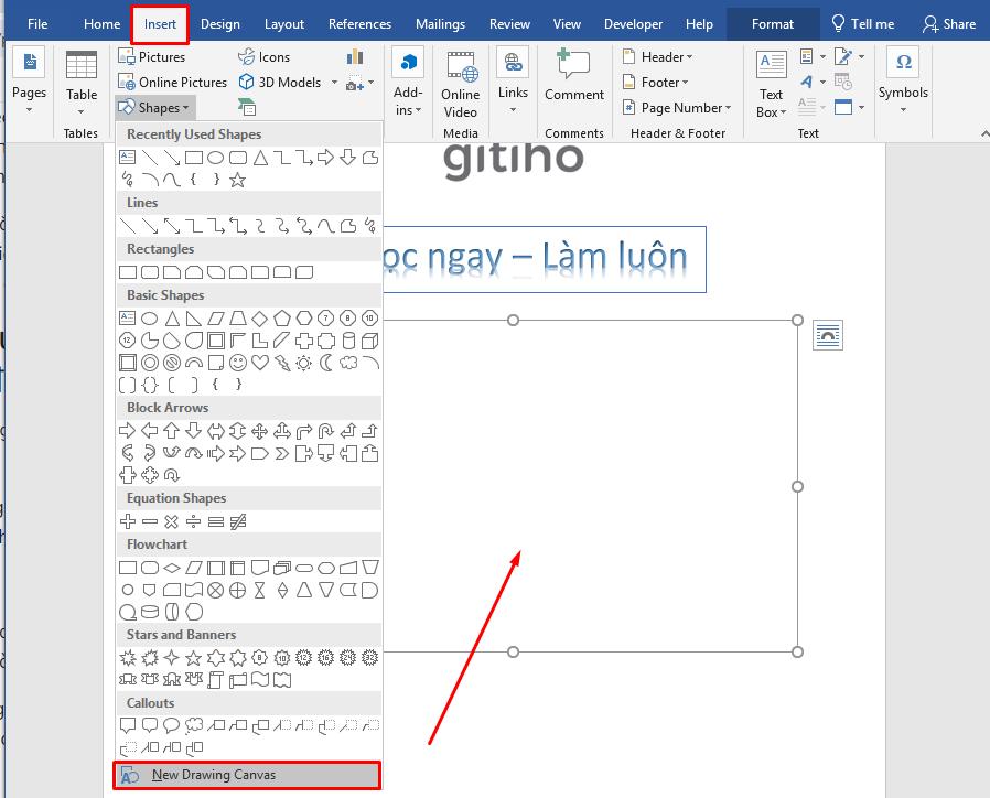 Cách group trong Word 2