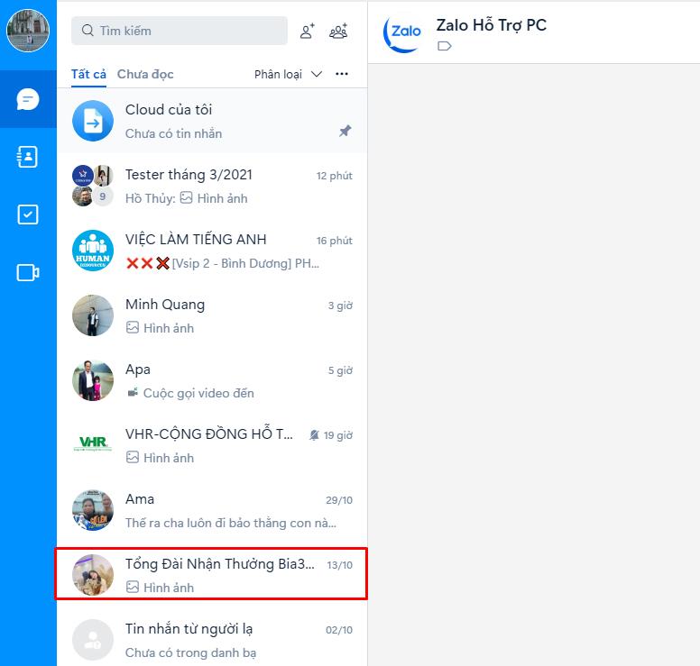 Cách gửi file Word qua Zalo trên máy tính bước 1