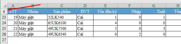 Cách tránh Excel cố định dòng, cột khác với mong đợi 3