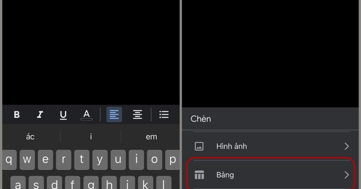 Cách kẻ bảng trong Google Docs trên điện thoại 1
