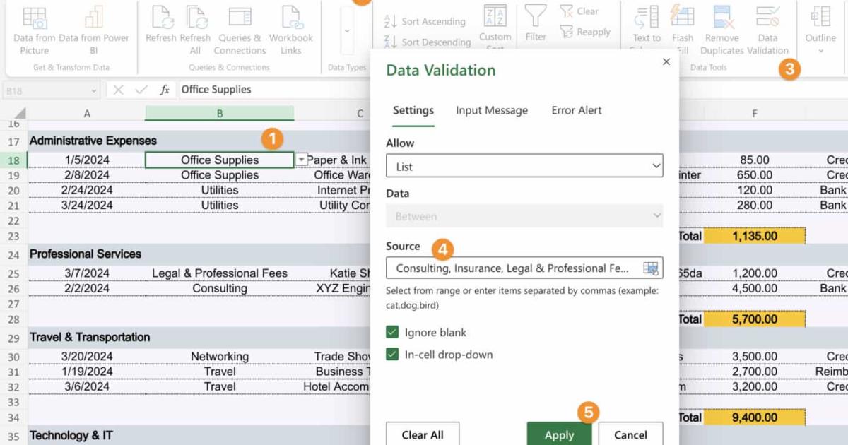 Cách làm báo cáo chi phí kinh doanh trong Excel 3
