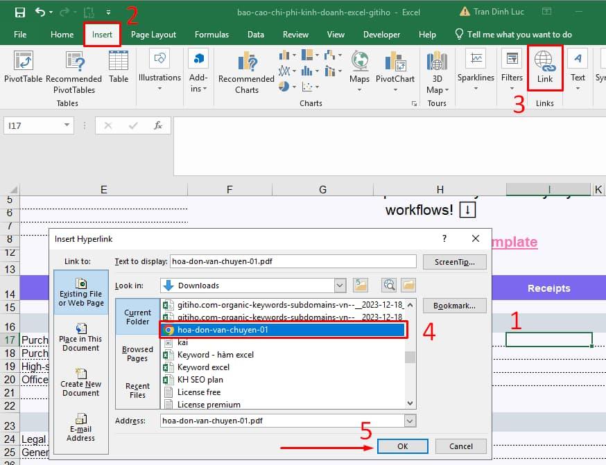 Cách làm báo cáo chi phí kinh doanh trong Excel 6