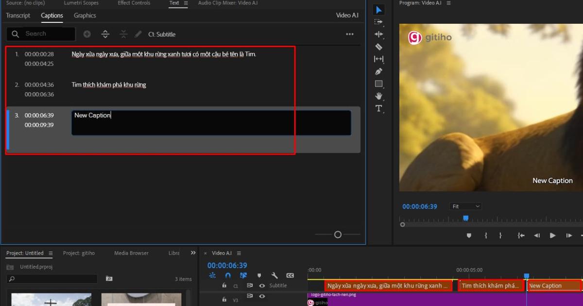 Cách làm phụ đề bằng adobe Premiere một loạt 5