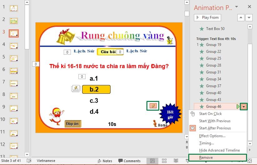 Cách loại bỏ một hiệu ứng động trong Powerpoint 4