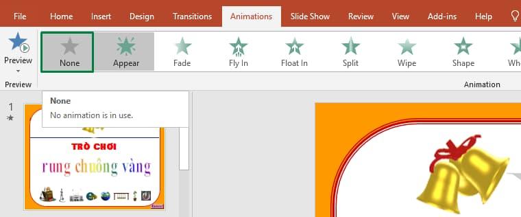Cách loại bỏ một hiệu ứng động trong Powerpoint 5