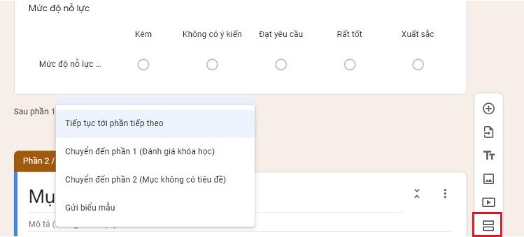 Thiết lập các phần và logic của Google Form 1