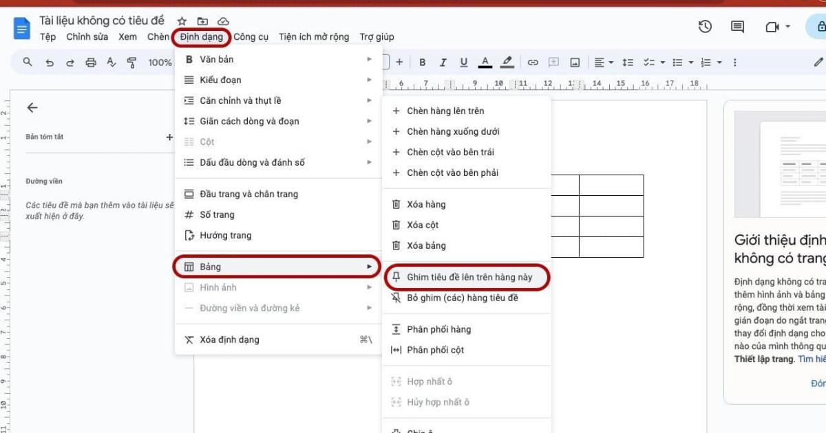 Cấu trúc lại hàng/ cột trong bảng 5