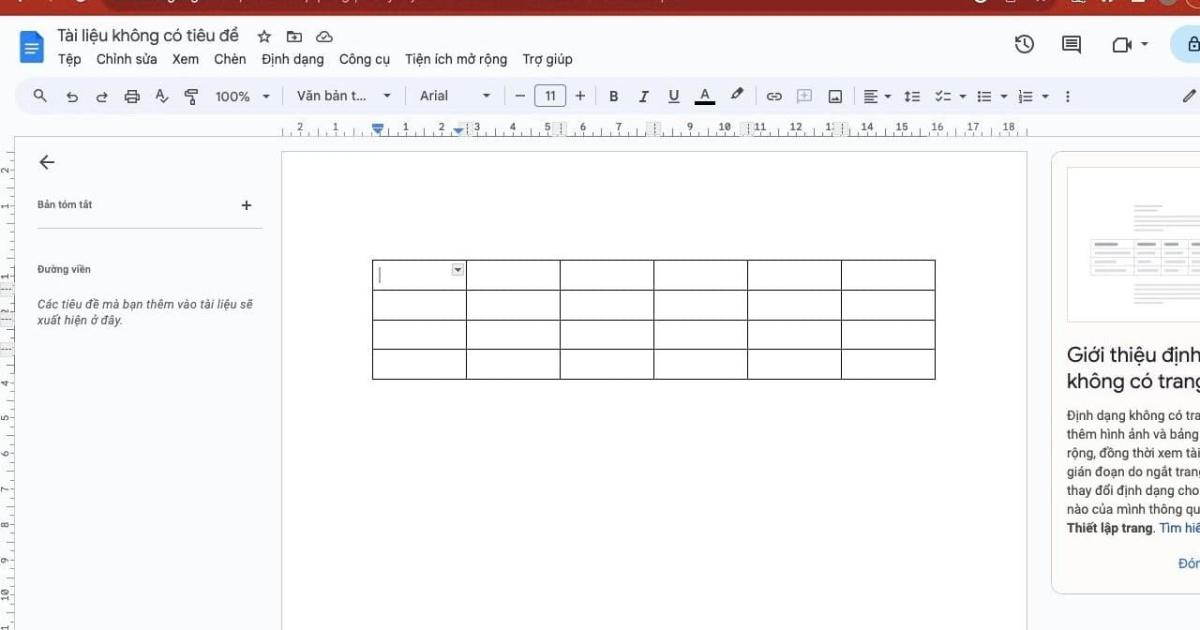Chèn bảng vào tài liệu Google Docs 3