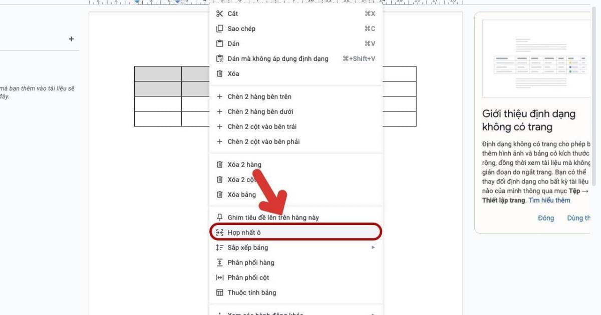 Cấu trúc lại hàng/ cột trong bảng 1