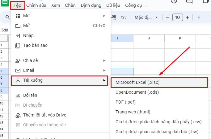 cách tạo file excel trên google sheet