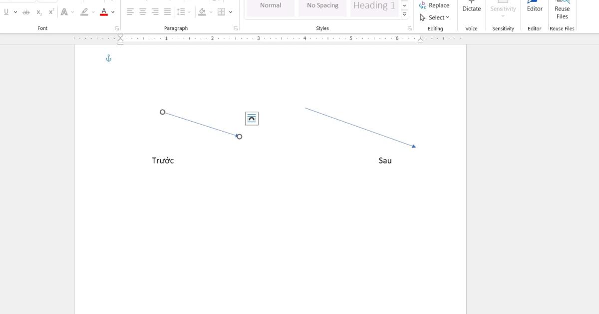 Thay đổi kích thước cho mũi tên