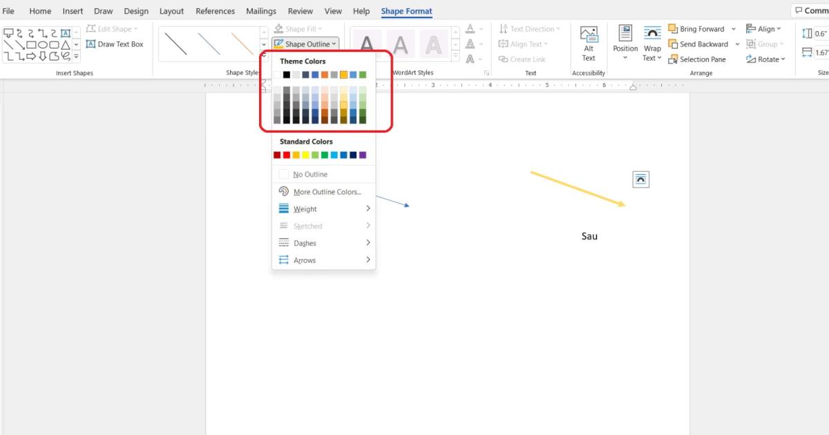Thay đổi màu sắc cho mũi tên