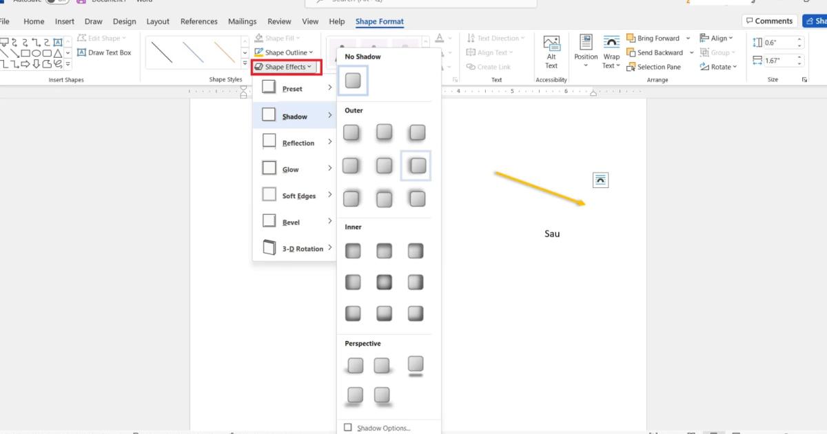 Tạo hiệu ứng cho mũi tên