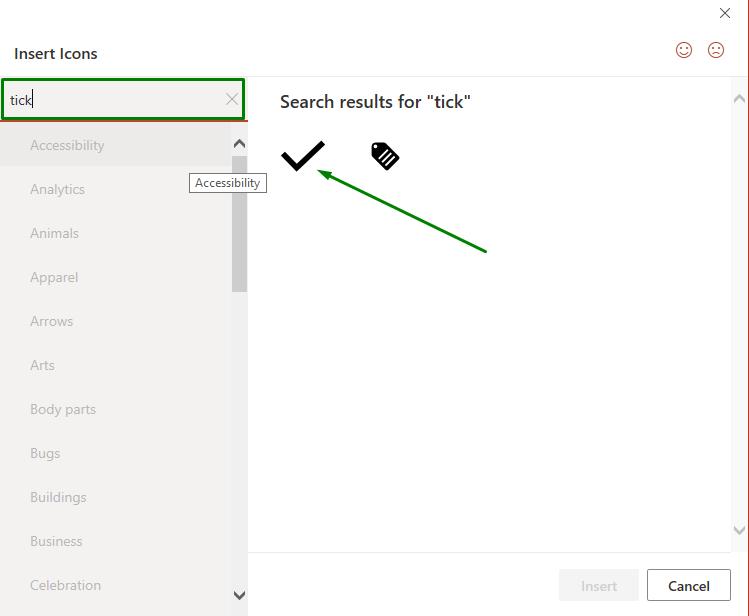 Cách thêm dấu tích trong Powerpoint bằng Icons 2