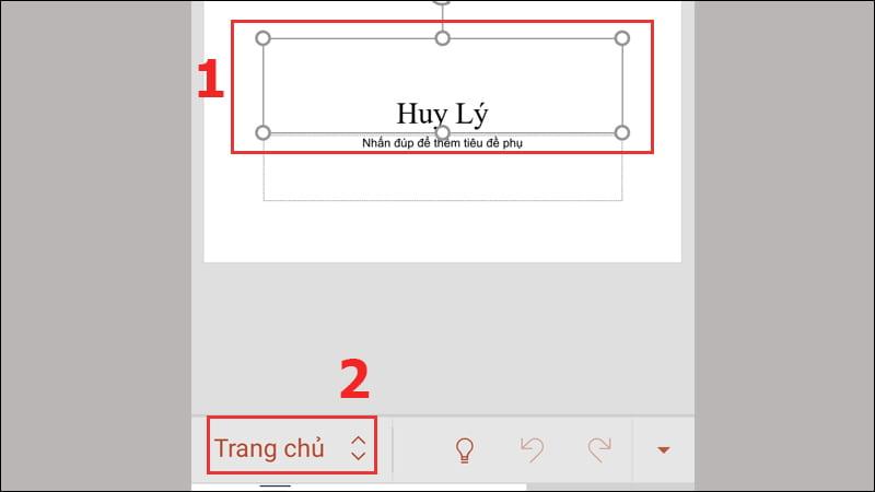 Cách thêm hiệu ứng cho slide bằng điện thoại bước 2