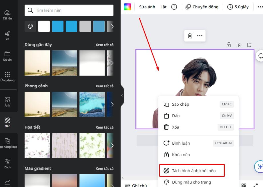 Cách thêm nền mới cho ảnh vừa tách nền