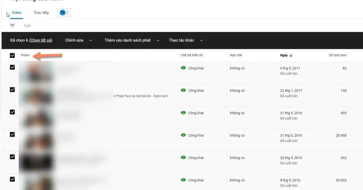 Cách xóa video mình đăng trên Youtube bằng máy tính bước 3