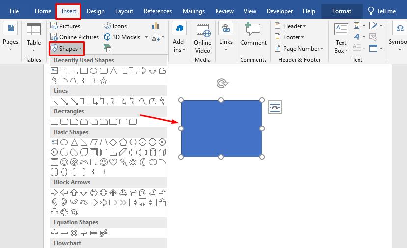 Cách xoay chữ trong Word bằng Text box và Shapes 2