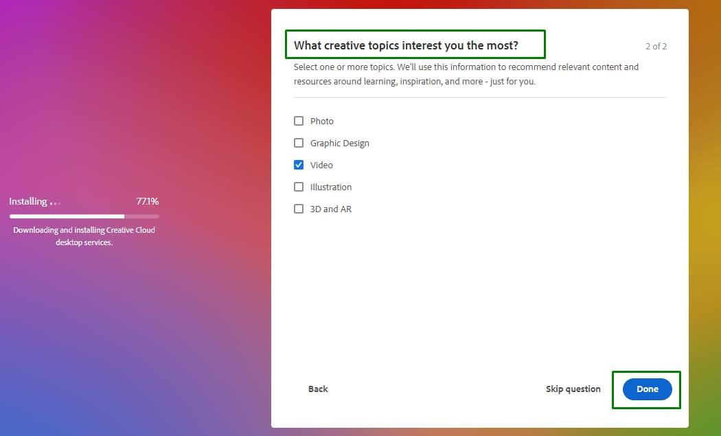 Cài đặt Adobe creative cloud về máy tính 8