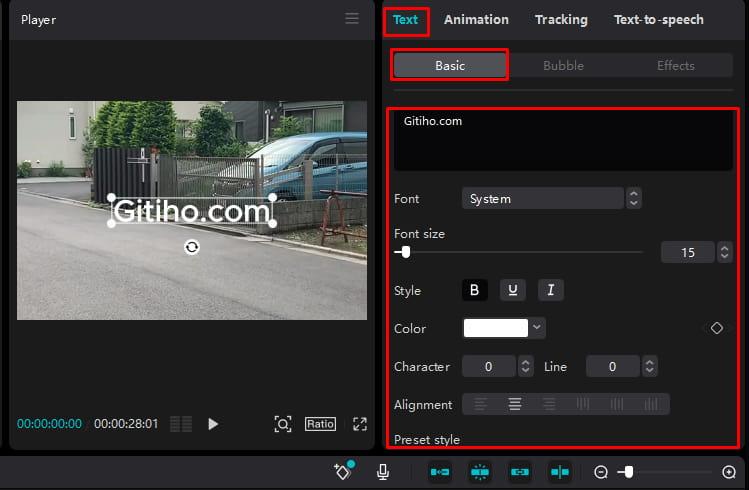 Cài đặt Basic cho văn bản