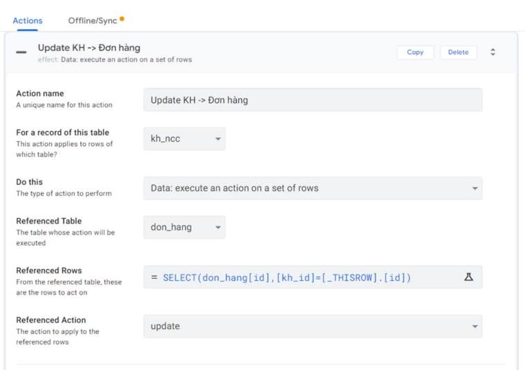 Cập nhật dữ liệu từ bảng khác vào bảng Đơn hàng