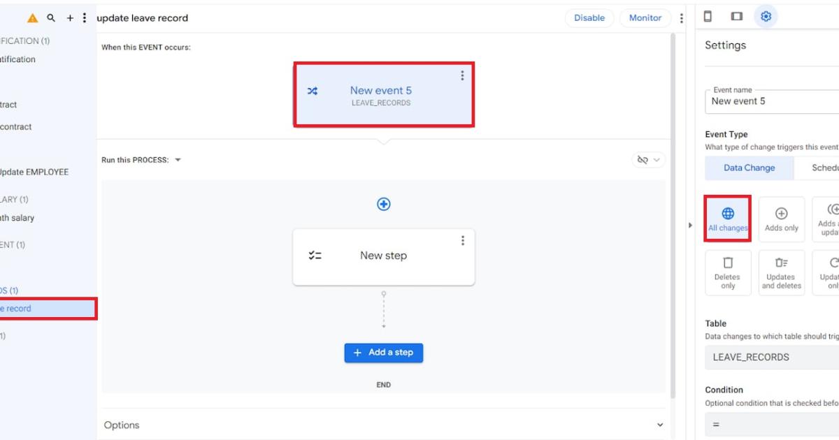 Cài đặt cập nhật dữ liệu tự động trong Automation