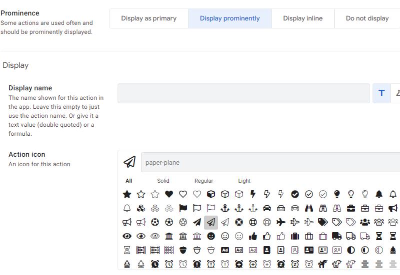 Cài đặt Display cho Appsheet