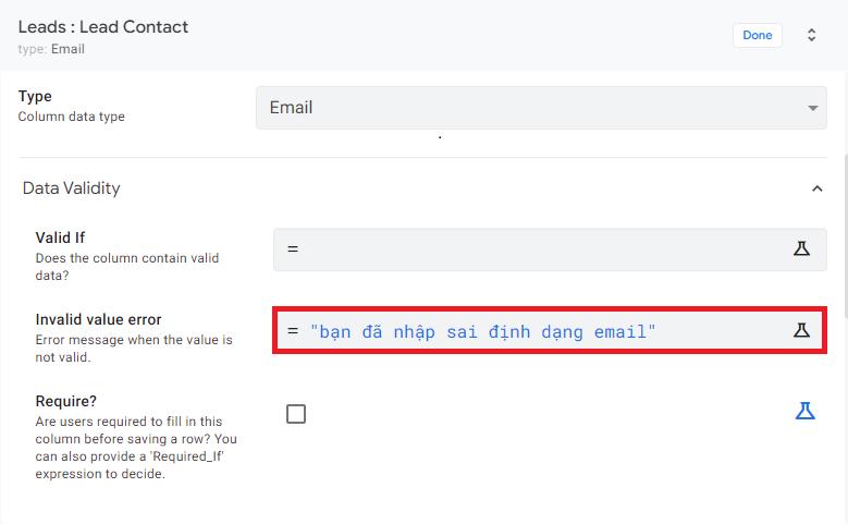 Khám phá các kiểu định dạng dữ liệu trong Appsheet