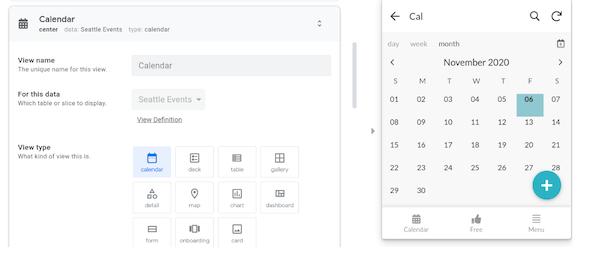 Calendar view trong Appsheet
