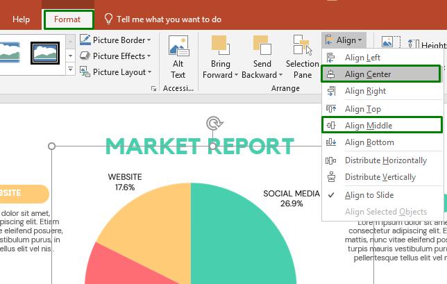 Tạo slide chứa infographic theo bố cục trung tâm 2