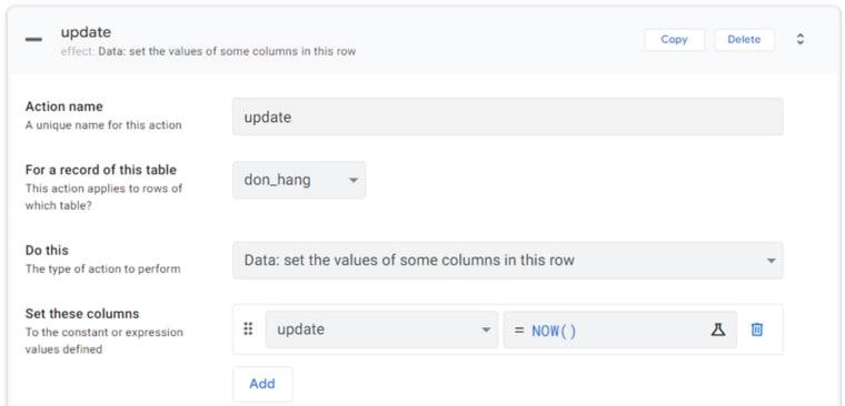 Cài đặt cập nhật dữ liệu liên tục
