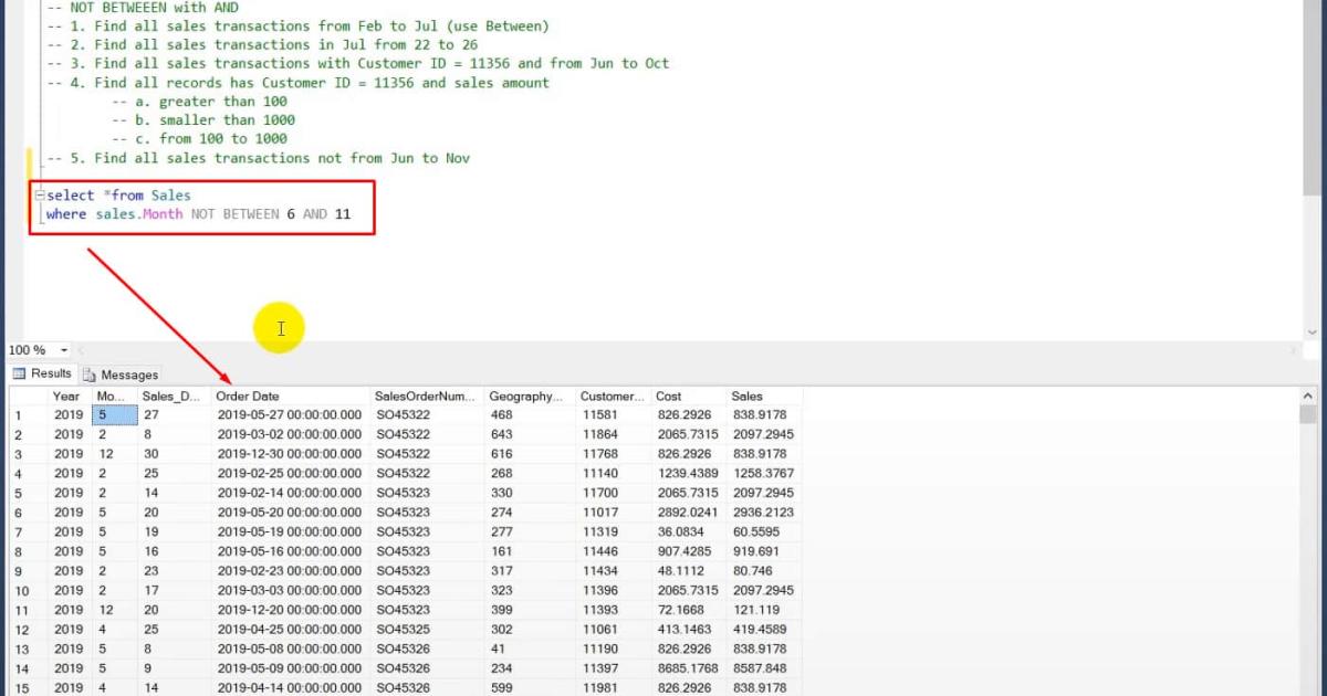Toán tử điều kiện BETWEEN trong SQL - Định nghĩa, Cách dùng