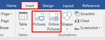 Chèn hình ảnh vào văn bản