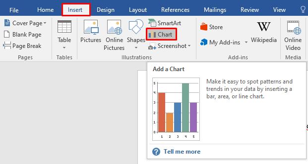 Chèn biểu đồ vào văn bản