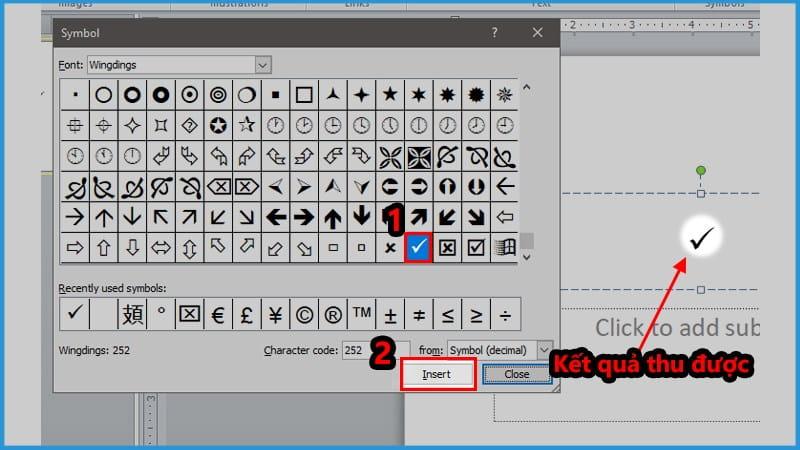 Chèn dấu tích bằng chức năng Symbol trong Powerpoint 3