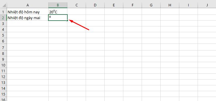 Chèn độ C bằng công cụ Symbol trong Excel bước 3