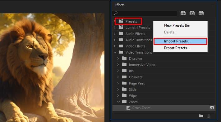 Cách chèn hiệu ứng chuyển cảnh không có sẵn trong Adobe Premiere 2