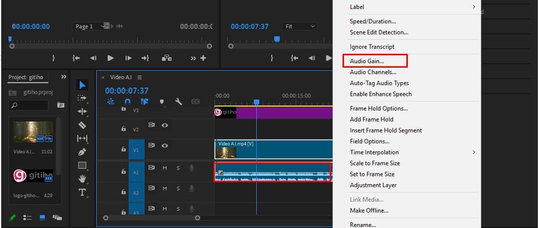 Chỉnh âm to, nhỏ trong Adobe Premiere 1