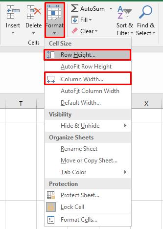 đặt lại kích thước ô hàng loạt trong Excel