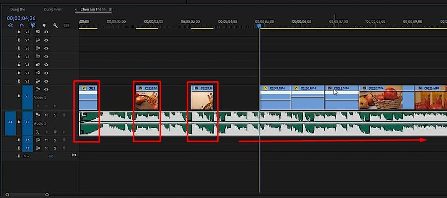 Chỉnh nhịp âm thanh khớp với phần hình trong Adobe Premiere