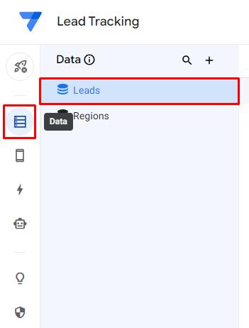 Chọn bảng dữ liệu trong Appsheet