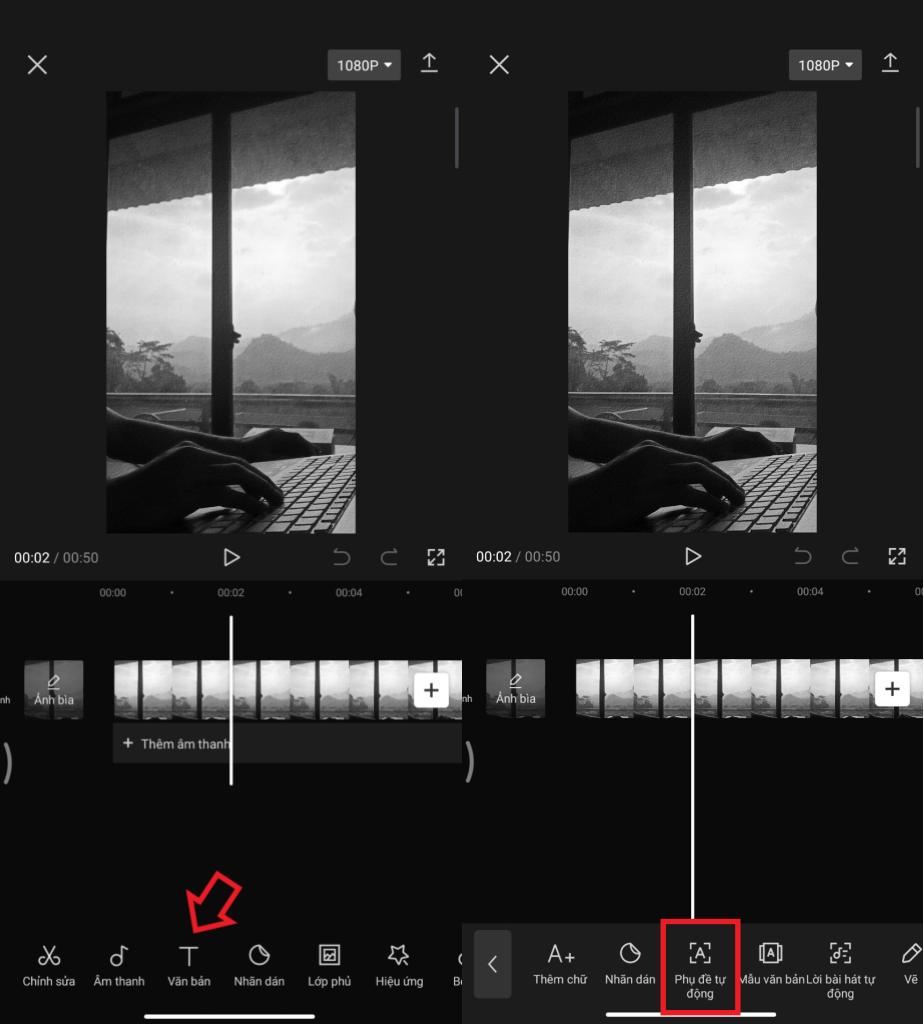 Chọn công cụ thêm chú thích tự động cho video