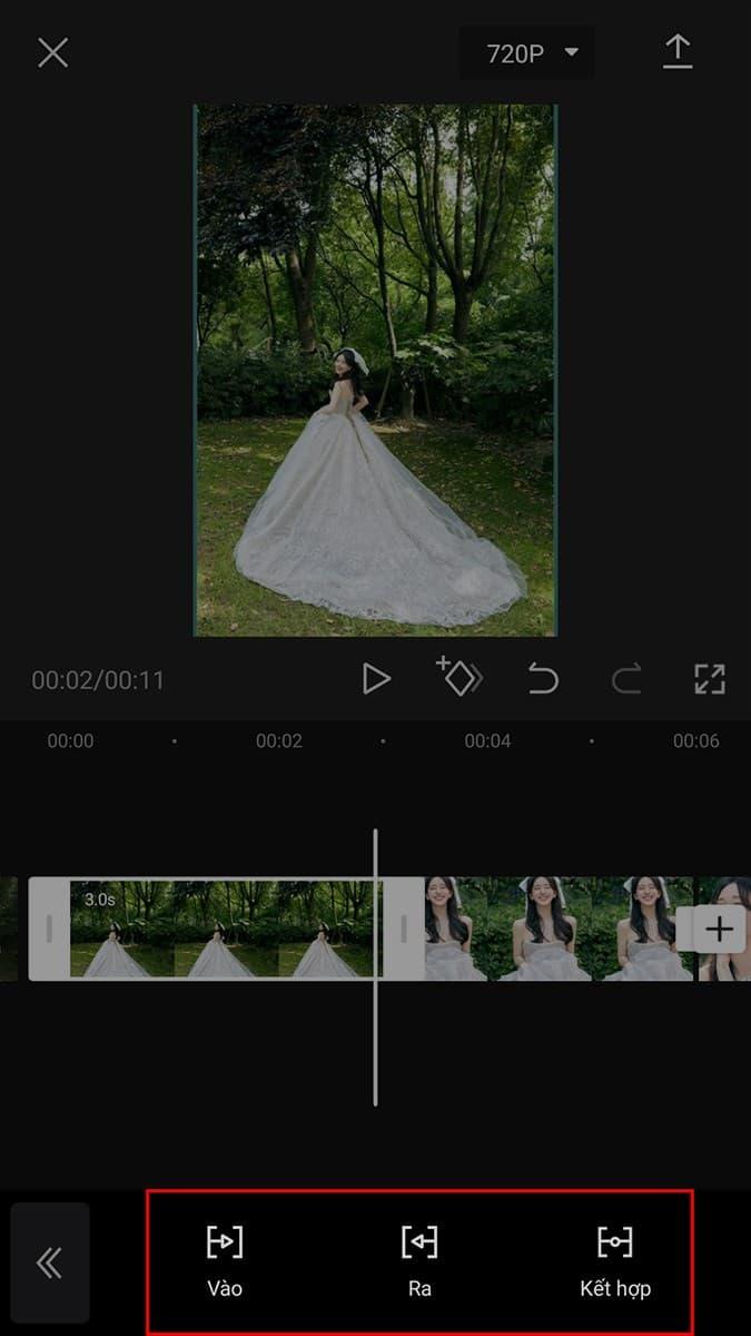 Chọn dạng hiệu ứng chuyển động